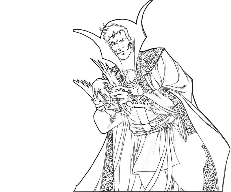 Dr. Strange boyama sayfası #5 – kolay boyama, eğitici aktivite