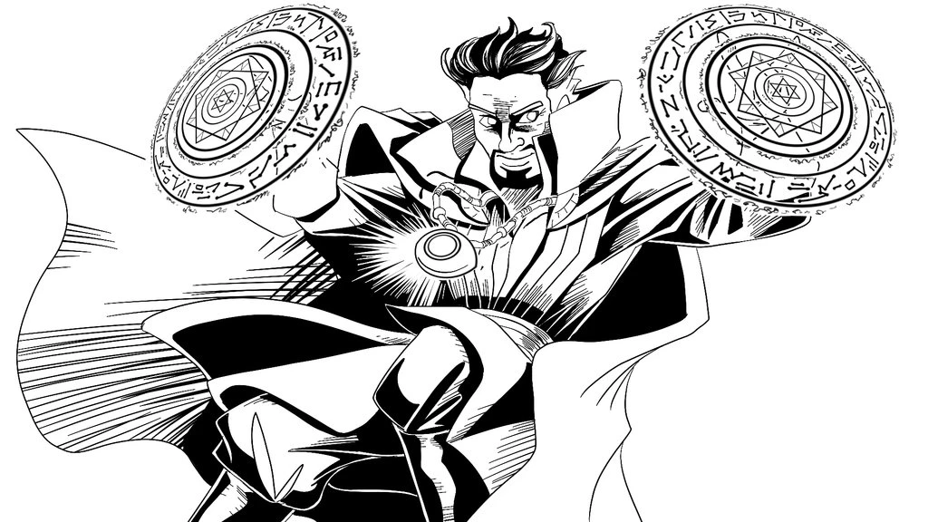 Dr. Strange boyama sayfası #7 – yaratıcılığı geliştirir, keyifli zaman