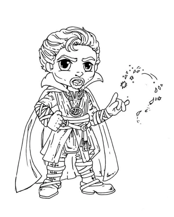 Dr. Strange boyama sayfası #31 – renk bilgisini öğretir, günlük etkinlik önerisi