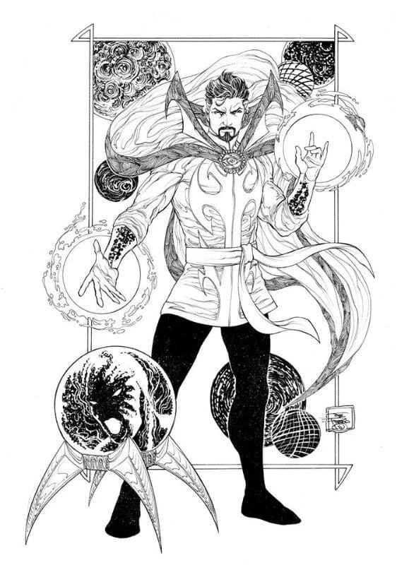 Dr. Strange boyama sayfası #34 – kolay indirilebilir, eğlenceli öğrenme deneyimi