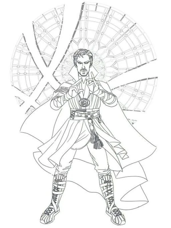 Dr. Strange boyama sayfası – sanatsal çalışma, çocuklar için