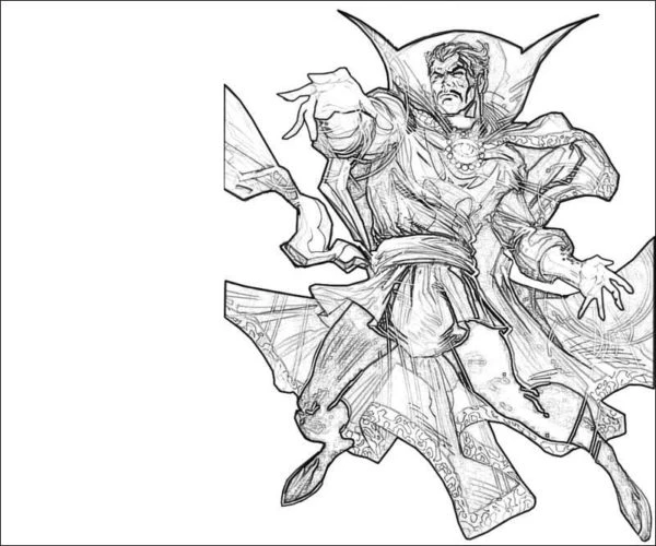 Dr. Strange boyama sayfası – boyama çalışması, yaratıcılığı geliştirir