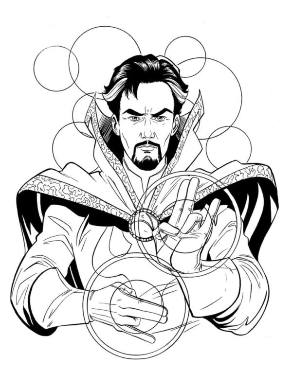 Dr. Strange boyama sayfası – yaratıcılığı geliştirir, keyifli zaman