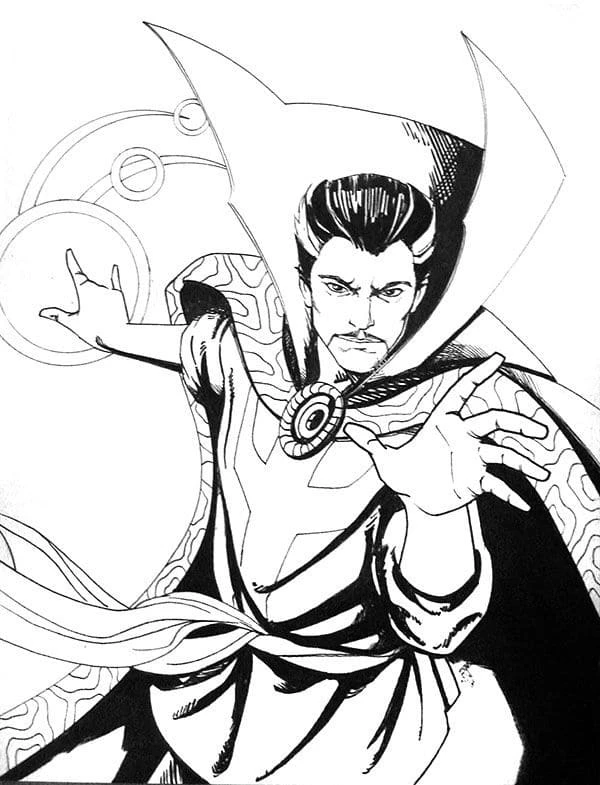 Dr. Strange boyama sayfası – boyama etkinliği, çocuk aktivitesi