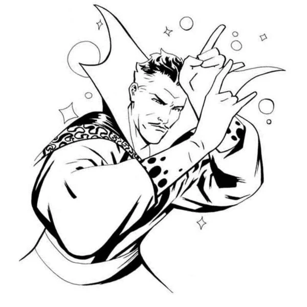 Dr. Strange boyama sayfası – el becerilerini geliştirir, boyama çalışması