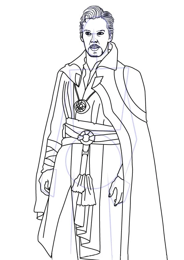 Dr. Strange boyama sayfası – keyifli zaman, renkli çizimler