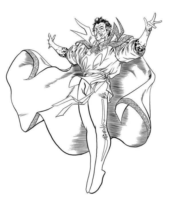 Dr. Strange boyama sayfası – PDF indir, sevimli karakter