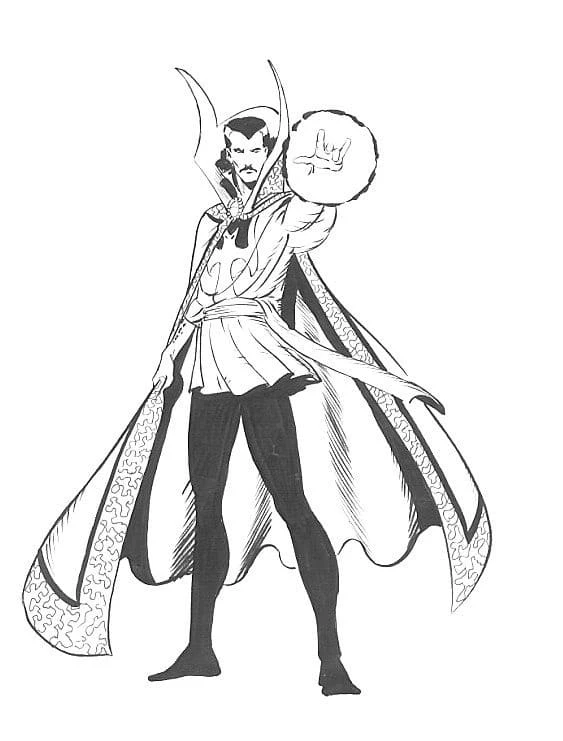 Dr. Strange boyama sayfası – keyifli zaman, renkli çizimler