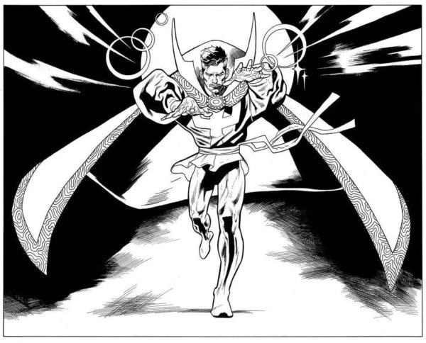 Dr. Strange boyama sayfası – basit çizim, kolay boyama