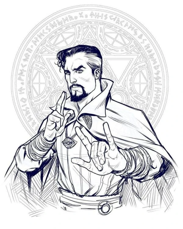 Dr. Strange boyama sayfası – yaratıcılık, eğlenceli etkinlik