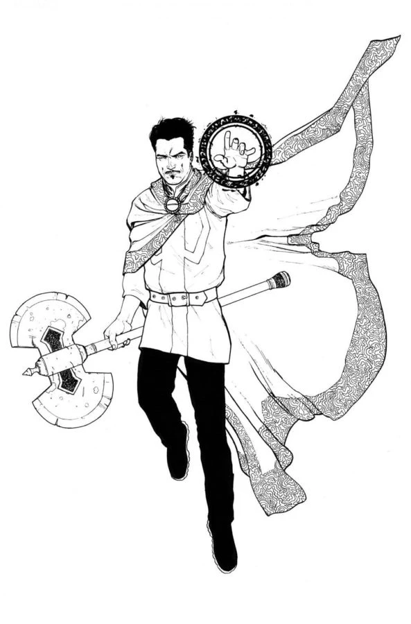 Dr. Strange boyama sayfası – boyama çalışması, yaratıcılığı geliştirir