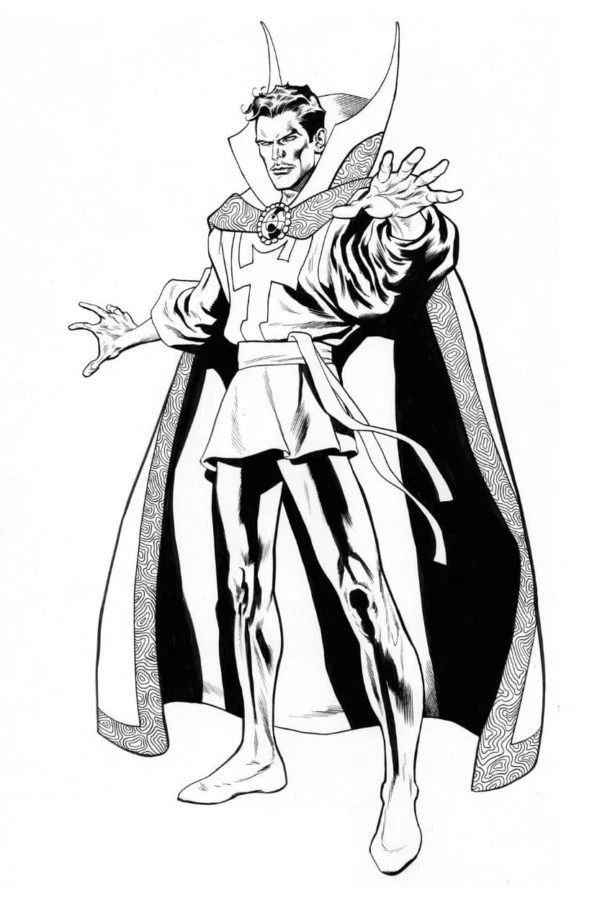 Dr. Strange boyama sayfası – renkli çizimler, okul öncesi