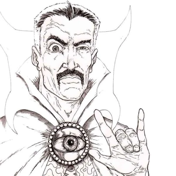 Dr. Strange boyama sayfası – ücretsiz yazdır, boyama etkinliği