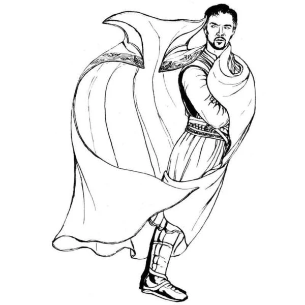 Dr. Strange boyama sayfası – PDF indir, sevimli karakter