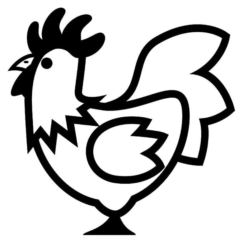 Horoz boyama sayfası – kolay boyama, eğitici aktivite