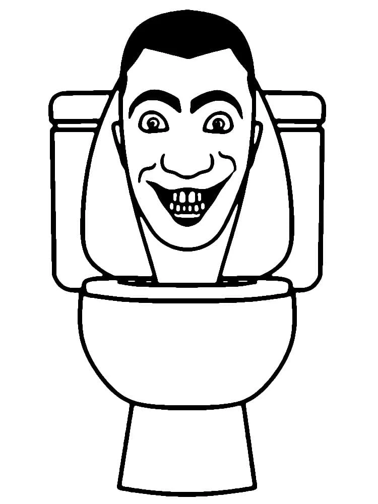 Skibidi Toilet boyama sayfası – renkli çizimler, okul öncesi