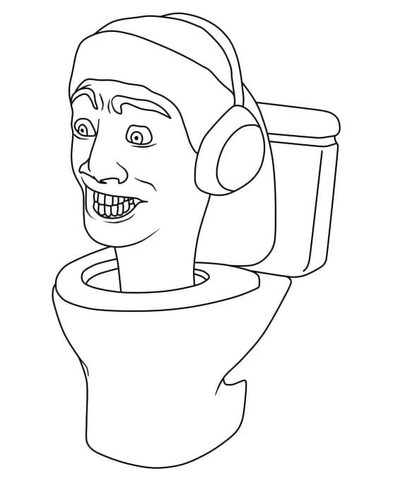 Skibidi Toilet boyama sayfası – okul öncesi, evde etkinlik