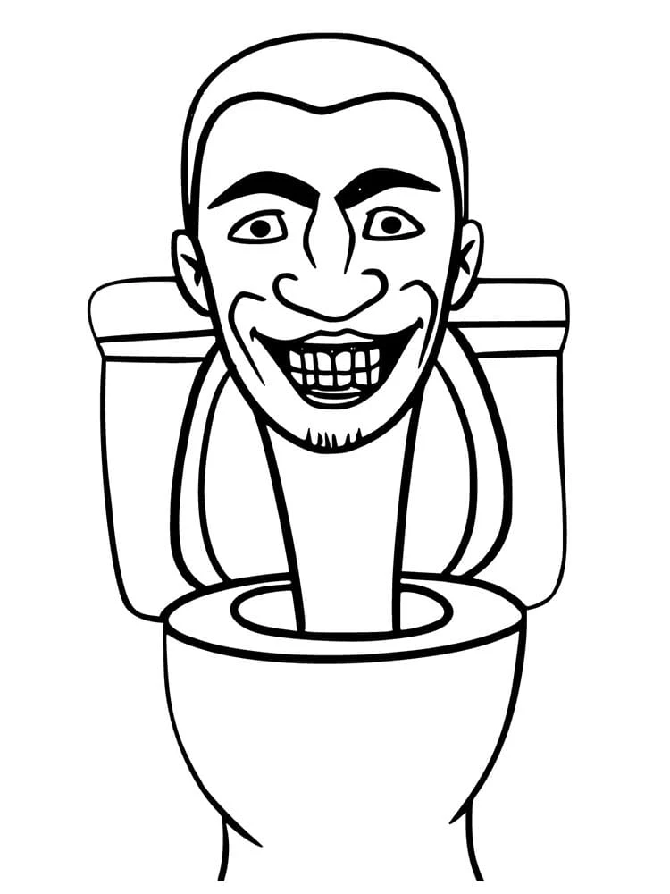 Skibidi Toilet boyama sayfası – sevimli karakter, sanatsal çalışma