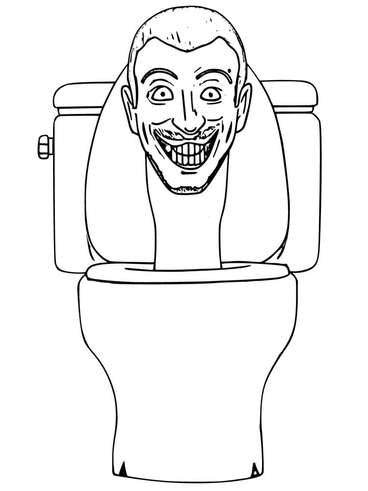 Skibidi Toilet boyama sayfası – eğitici aktivite, yaratıcılık
