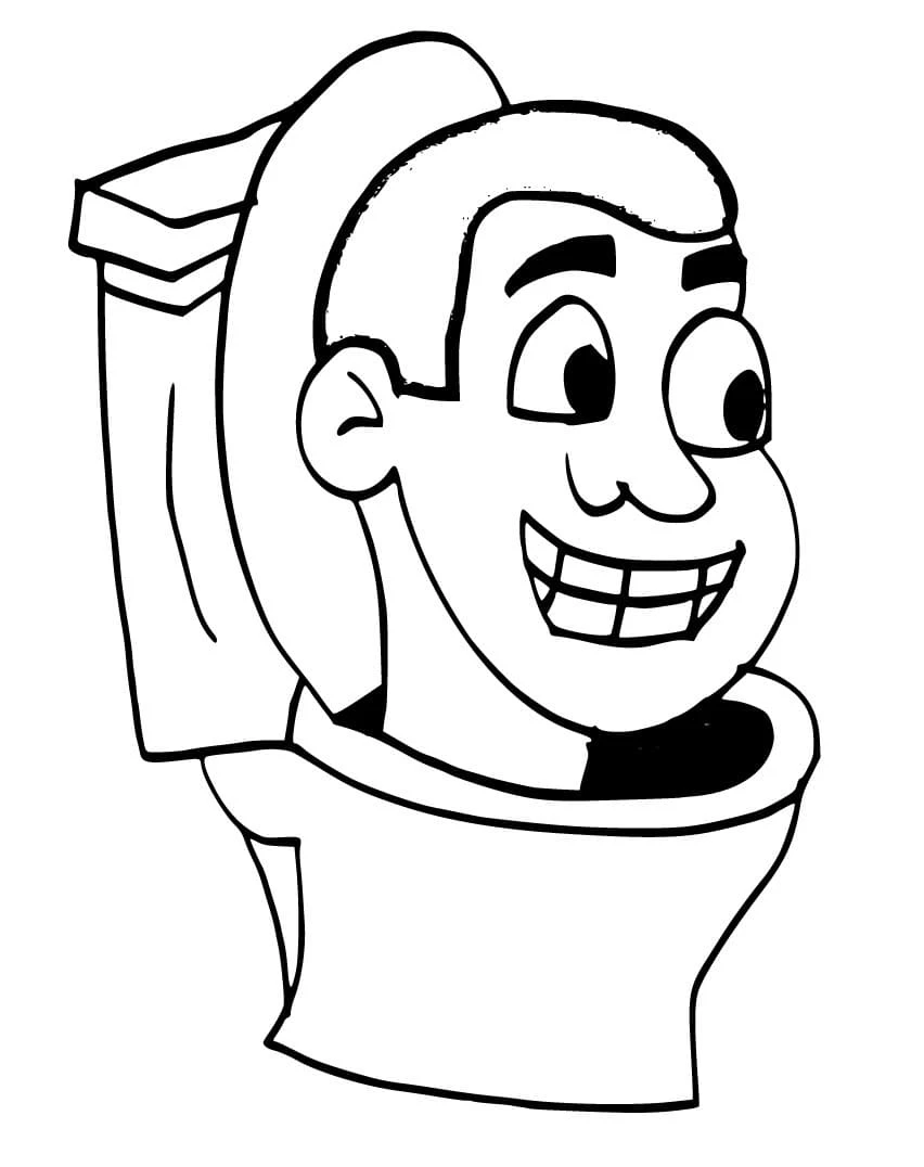 Skibidi Toilet boyama sayfası – el becerilerini geliştirir, boyama çalışması