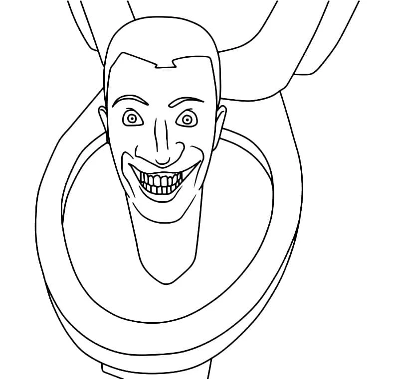 Skibidi Toilet boyama sayfası – sanatsal çalışma, çocuklar için