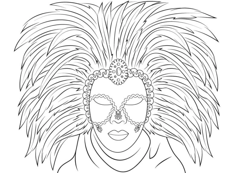 Maske boyama sayfası – eğlenceli etkinlik, el becerilerini geliştirir