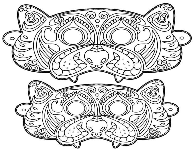 Maske boyama sayfası – eğitici aktivite, yaratıcılık