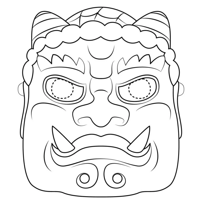 Maske boyama sayfası – yaratıcılık, eğlenceli etkinlik