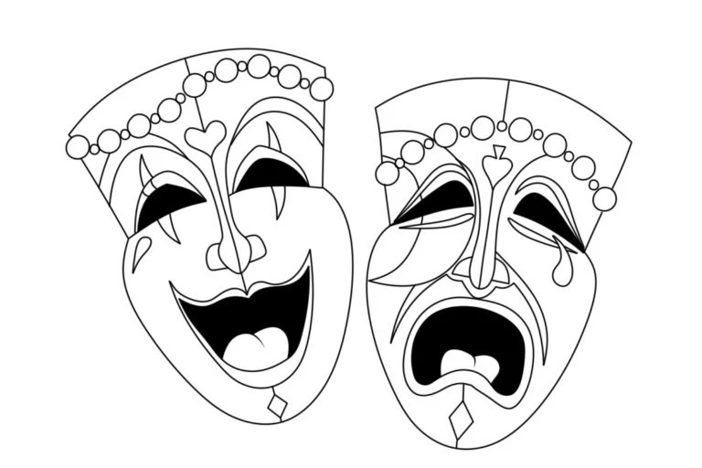 Maske boyama sayfası – eğlenceli etkinlik, el becerilerini geliştirir