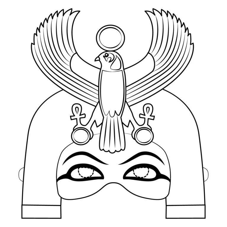 Maske boyama sayfası – çocuk aktivitesi, PDF indir