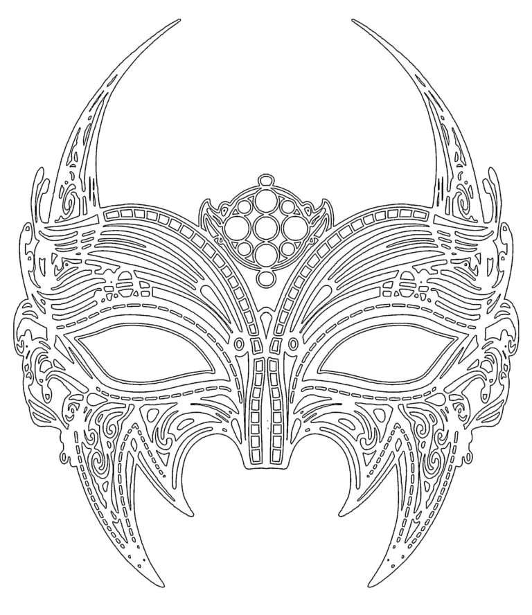 Maske boyama sayfası – boyama çalışması, yaratıcılığı geliştirir
