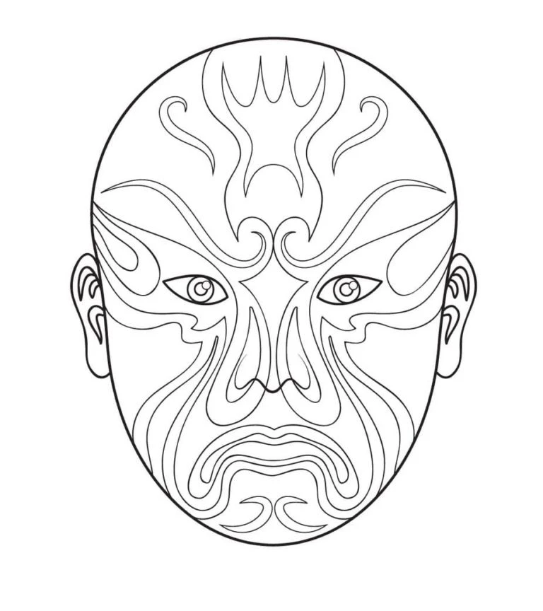 Maske boyama sayfası – eğitici aktivite, yaratıcılık