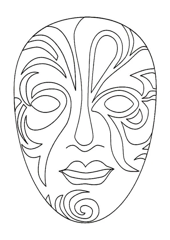 Maske boyama sayfası – keyifli zaman, renkli çizimler