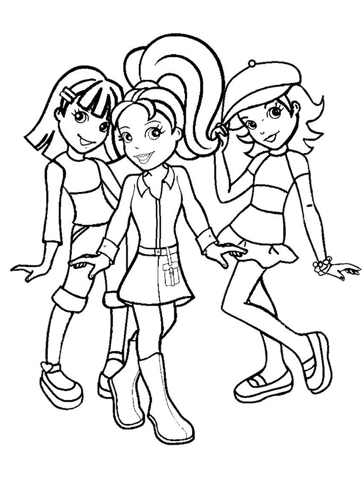 Polly Pocket boyama sayfası – basit çizim, kolay boyama