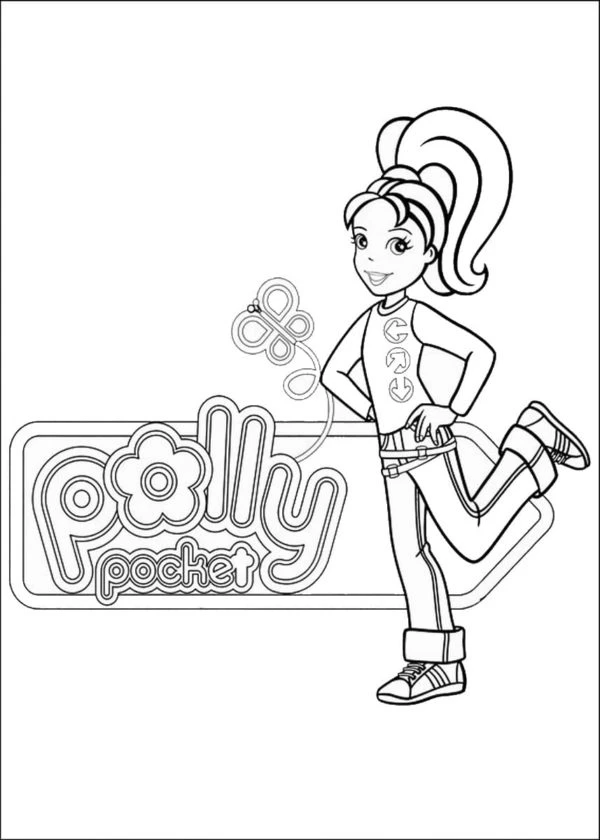 Polly Pocket boyama sayfası – çocuklar için, çizgi film temalı