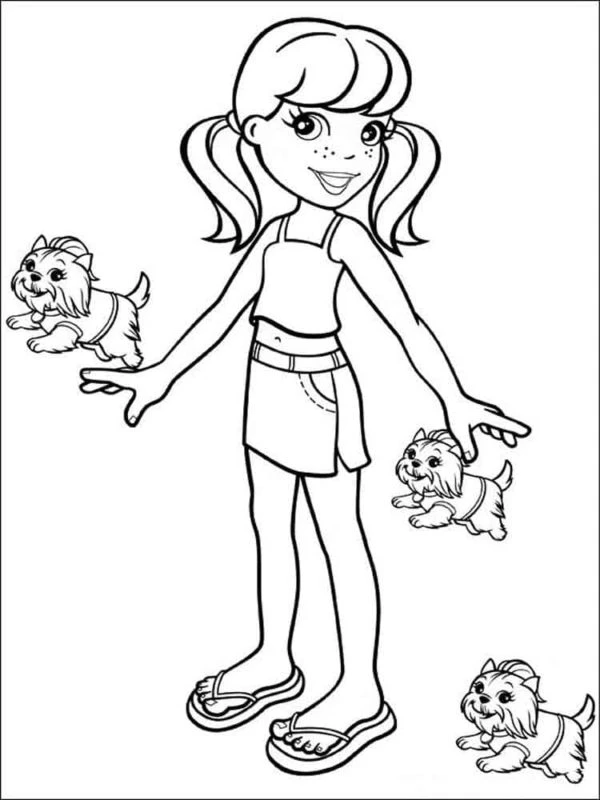 Polly Pocket boyama sayfası – kolay boyama, eğitici aktivite