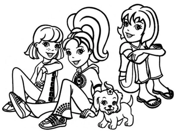 Polly Pocket boyama sayfası – okul öncesi, evde etkinlik