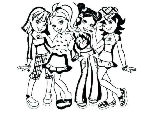 Polly Pocket boyama sayfası – sanatsal çalışma, çocuklar için