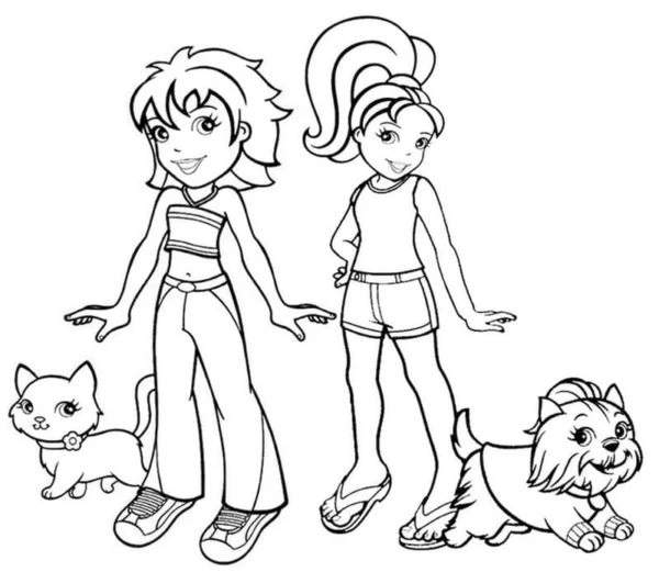 Polly Pocket boyama sayfası – yaratıcılık, eğlenceli etkinlik