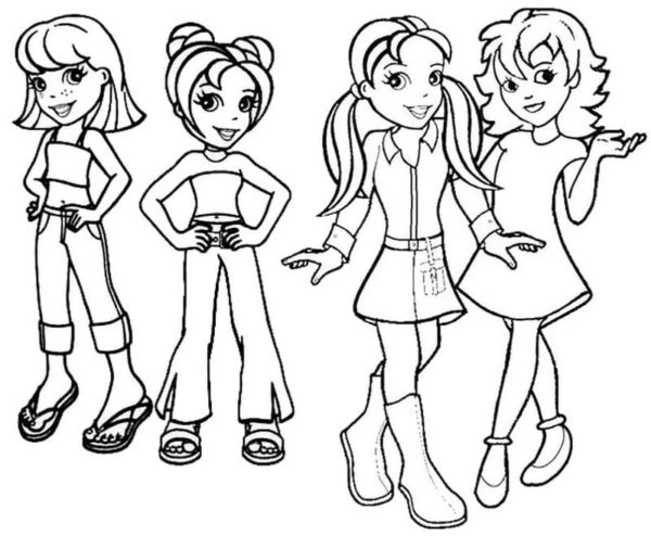 Polly Pocket boyama sayfası – boyama çalışması, yaratıcılığı geliştirir