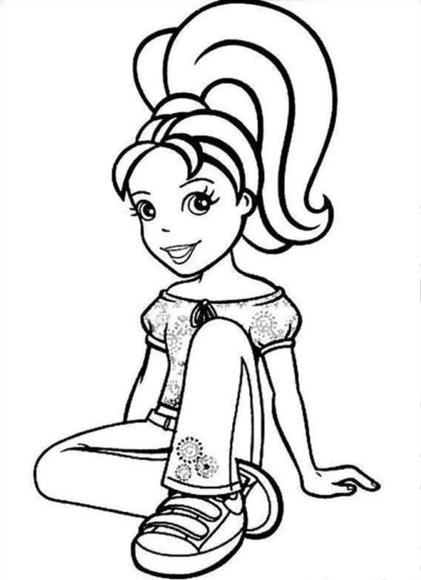 Polly Pocket boyama sayfası – çocuklar için, çizgi film temalı