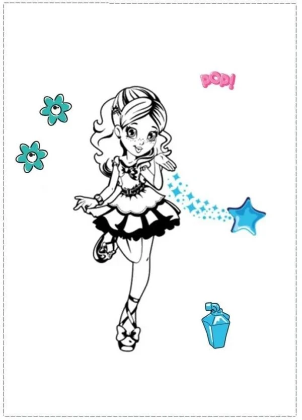 Polly Pocket boyama sayfası – kolay boyama, eğitici aktivite