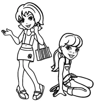 Polly Pocket boyama sayfası – eğitici aktivite, yaratıcılık