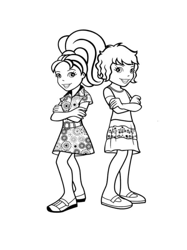Polly Pocket boyama sayfası – çocuk aktivitesi, PDF indir