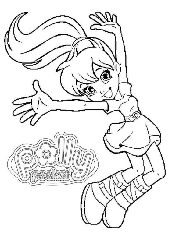 Polly Pocket boyama sayfası – kolay boyama, eğitici aktivite