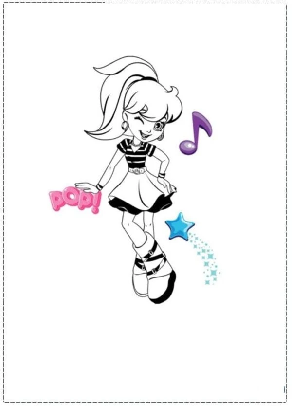 Polly Pocket boyama sayfası – okul öncesi, evde etkinlik
