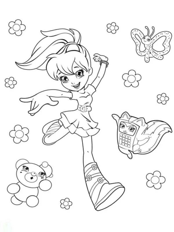 Polly Pocket boyama sayfası – boyama etkinliği, çocuk aktivitesi