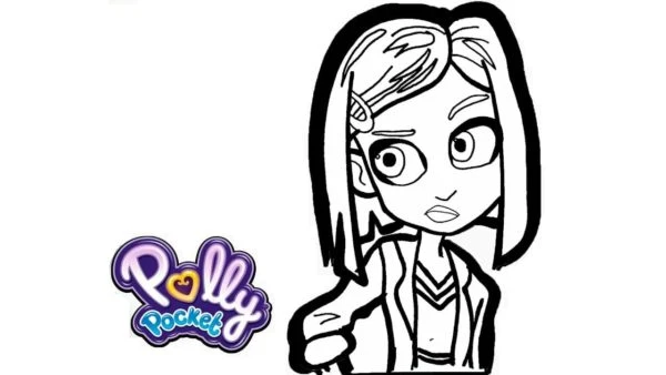 Polly Pocket boyama sayfası – keyifli zaman, renkli çizimler