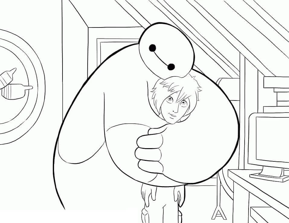 Baymax boyama sayfası – çocuk aktivitesi, PDF indir