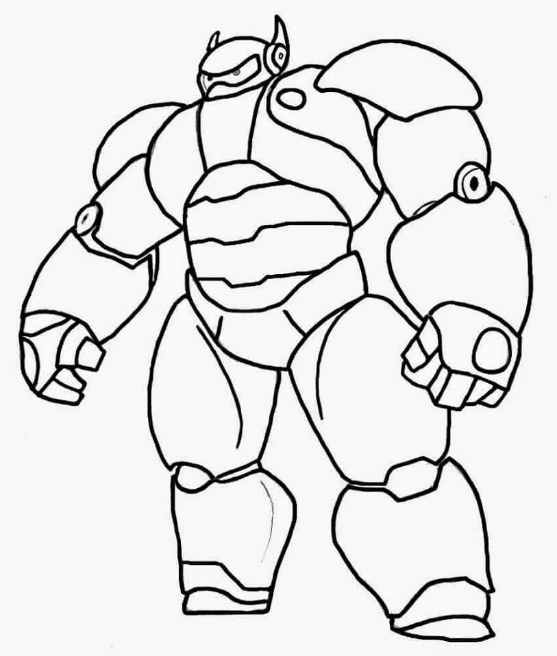 Baymax boyama sayfası – basit çizim, kolay boyama